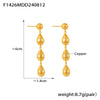 Geometric Dropshaped Tassel Copper 18K Gold Plated Earrings For Women