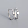 Geometric Ear Studs Earrings S925 Silver Electroplated With Star Moon And Peach Heart Design In Light Luxury Style