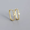 Geometric Ear Studs Earrings S925 Silver Electroplated With Star Moon And Peach Heart Design In Light Luxury Style
