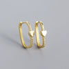 Geometric Ear Studs Earrings S925 Silver Electroplated With Star Moon And Peach Heart Design In Light Luxury Style