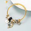 Geometric Electroplated Alloy Bracelet Gold Tone Minimalist Unisex Fashion Jewelry Accessory