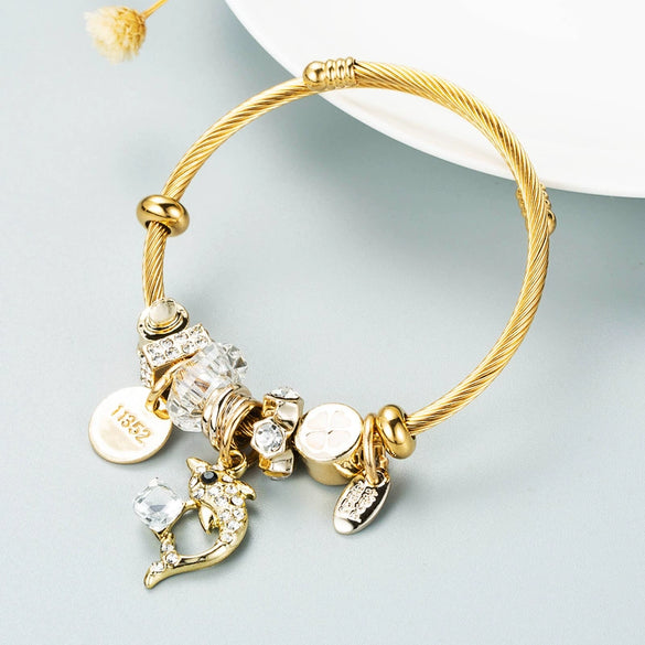 Geometric Electroplated Alloy Bracelet Gold Tone Minimalist Unisex Fashion Jewelry Accessory