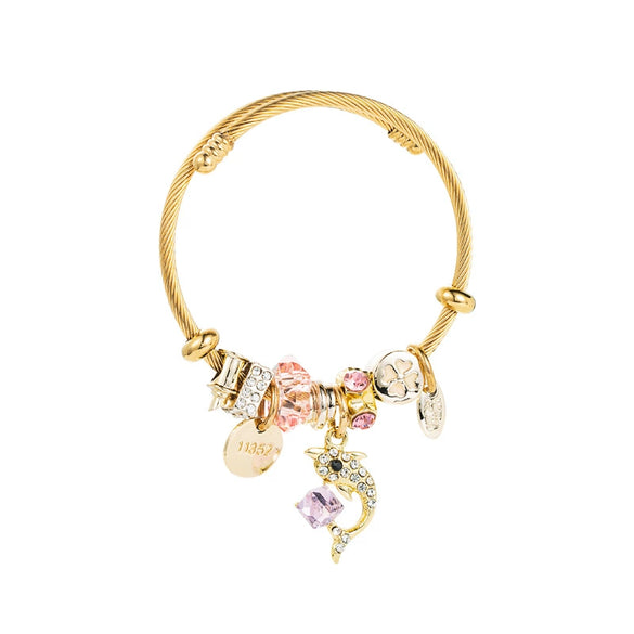 Geometric Electroplated Alloy Bracelet Gold Tone Minimalist Unisex Fashion Jewelry Accessory