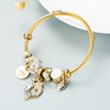 Geometric Electroplated Alloy Bracelet Gold Tone Minimalist Unisex Fashion Jewelry Accessory