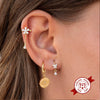 Geometric Electroplated Copper Earrings And Ear Clips With Silver Needles Retro Elegant Light Luxury Ear Jewelry
