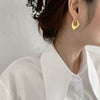 Geometric Electroplated Copper Irregular Earrings Trendy Personalized Light Luxury Ear Buckle Stud Jewelry For Women