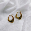 Geometric Electroplated Copper Irregular Earrings Trendy Personalized Light Luxury Ear Buckle Stud Jewelry For Women