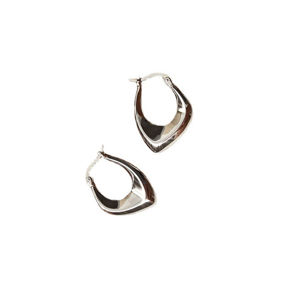 Geometric Electroplated Copper Irregular Earrings Trendy Personalized Light Luxury Ear Buckle Stud Jewelry For Women