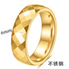 Geometric Faceted Rhombus Stainless Steel Couple Rings With Threecolor Electroplated Finish Unisex Simple Jewelry