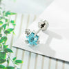 Geometric Fivepointed Star Metal Earrings Set With Zirconia For Unisex Piercing