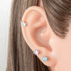 Geometric Fivepointed Star Metal Earrings Set With Zirconia For Unisex Piercing