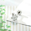 Geometric Fivepointed Star Metal Earrings Set With Zirconia For Unisex Piercing