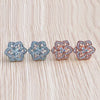 Geometric Flower Zircon Earrings In Electroplated Copper Minimalist Fashion Jewelry For Women