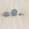 Geometric Flower Zircon Earrings In Electroplated Copper Minimalist Fashion Jewelry For Women