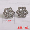Geometric Flower Zircon Earrings In Electroplated Copper Minimalist Fashion Jewelry For Women