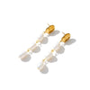 Geometric Freshwater Pearl Stainless Steel Vacuum Gold Plated Earrings For Women Simple Elegant Style
