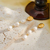 Geometric Freshwater Pearl Stainless Steel Vacuum Gold Plated Earrings For Women Simple Elegant Style