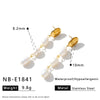Geometric Freshwater Pearl Stainless Steel Vacuum Gold Plated Earrings For Women Simple Elegant Style