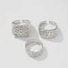 Geometric Goldplated Alloy Ring With Irregular Textured Design And Polished Finish Unisex Fashion Jewelry