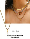 Geometric Goldplated Titanium Steel Carabiner Pendant Pearl Strand Necklace For Women In Light Luxury Style
