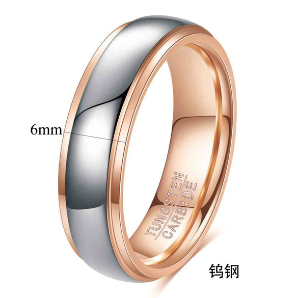 Geometric Goldplated Tungsten Steel Matching Rings For Couples Modern Versatile Unisex Jewelry Wholesale