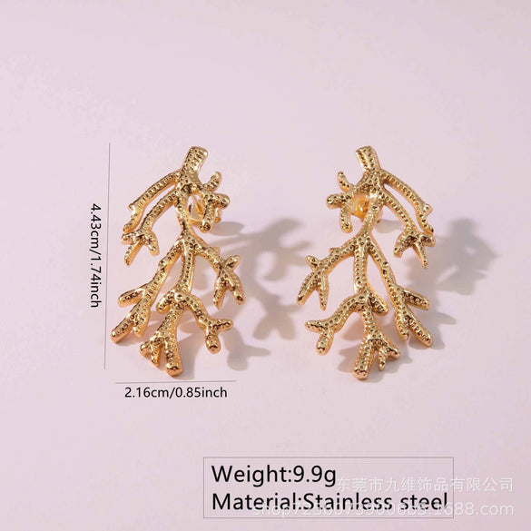 Geometric Heartshaped Stainless Steel Electroplated Earrings For Women