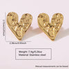 Geometric Heartshaped Stainless Steel Electroplated Earrings For Women