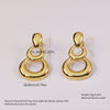 Geometric Heartshaped Stainless Steel Electroplated Earrings For Women