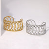 Geometric Hollow Line Cross Design Stainless Steel Electroplated Bracelet For Women