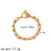 Geometric Hollow Titanium Steel Women's Bracelet With Electroplating