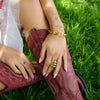 Geometric Hollow Titanium Steel Women's Bracelet With Electroplating