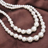 Geometric Imitation Pearl Beaded Long Sweater Necklace With Double Pearl Pendant And Sparkling Decorative Accents