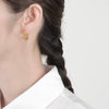 Geometric Irregular C Shaped Sterling Silver Earrings With Concave Convex Textured Electroplated Finish