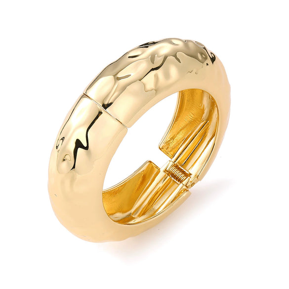 Geometric Irregular Exaggerated Metal Bracelet For Women With Electroplating And Liquid Metal Glow Surface And Water Drops Design