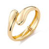 Geometric Irregular Exaggerated Metal Bracelet For Women With Electroplating And Liquid Metal Glow Surface And Water Drops Design