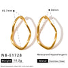 Geometric Irregular Stainless Steel Earrings With Vacuum Electroplated Gold Tone Finish For Women