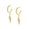 Geometric Lightning Earrings With Silver Needle And Micro Paved Zircon Copper Cute Natural Style Earrings For Women