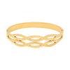 Geometric Lines Stainless Steel Bracelet With Golden Leaf Design Electroplated Jewelry