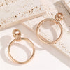 Geometric Metal Round Statement Earrings With Electroplated Finish Modern Fashion Jewelry Accessory