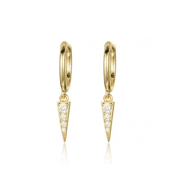 Geometric Microinlaid Zircon Ear Studs
