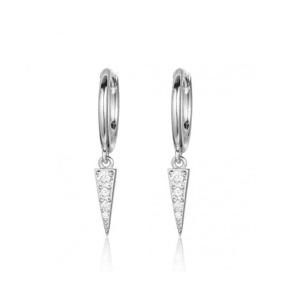 Geometric Microinlaid Zircon Ear Studs