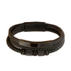 Geometric Multilayer Handwoven Leather Men's Alloy Magnet Buckle Bracelet