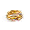 Geometric Multilayer Stackable Stainless Steel Ring With Goldplated Vacuum Electroplated Finish For Unisex Everyday Jewelry