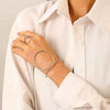 Geometric Opening Leopard Print Alloy Bracelet Ring Twopiece Set Exaggerated Adjustable For Women Electroplated