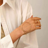 Geometric Opening Leopard Print Alloy Bracelet Ring Twopiece Set Exaggerated Adjustable For Women Electroplated