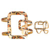 Geometric Opening Leopard Print Alloy Bracelet Ring Twopiece Set Exaggerated Adjustable For Women Electroplated