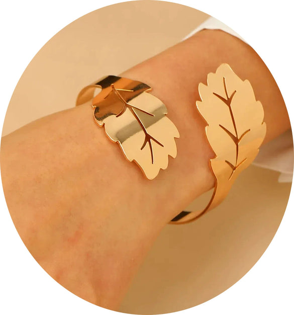 Geometric Opening Leopard Print Alloy Bracelet Ring Twopiece Set Exaggerated Adjustable For Women Electroplated