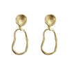 Geometric Oval Long Irregular Minimalist Alloy Earrings For Women With Electroplating Treatment