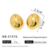 Geometric Oval Oversized Glossy Stainless Steel Jewelry For Women 18K Gold Furnace Vacuum Plated