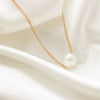 Geometric Pearl Ball Short Necklace With Water Wave Chain Alloy Pendant And Pearl Set Detail Wholesale Fashion Accessory